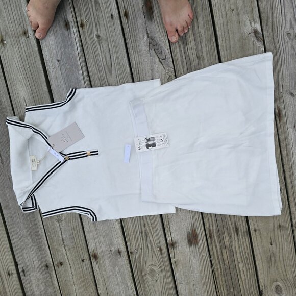 La Vila Milano Sleeveless Knit Polo Top Skirt Skort Set Nautical Size M NWT - Picture 3 of 9